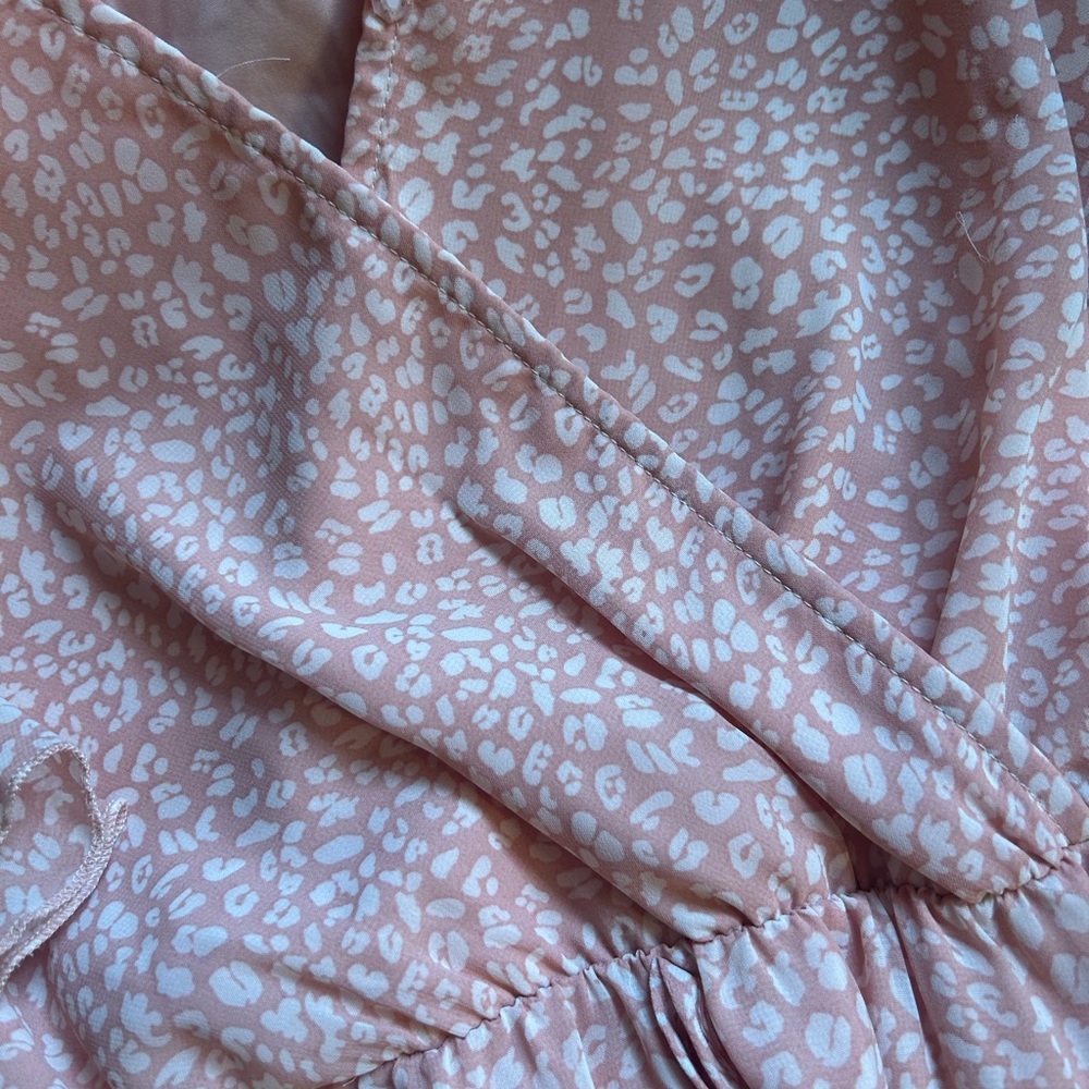 Pink Patterned Wrap Dress - Picture 3 of 3